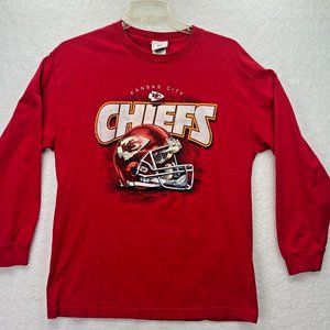 Vtg Kansas City Chiefs KC Retro 90s Shirt LARGE HELMET LOGO Men’s NFL Taylor